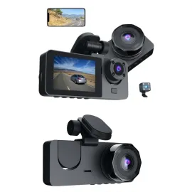 3 Kameralı 2 İnç 1080P Araç İçi Kamera Sürüş Kamerası CarPlay