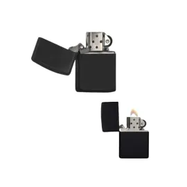Çakmak Parlak Siyah Zippo Benzinli Çakmak Cep Boy Doldurulabilir