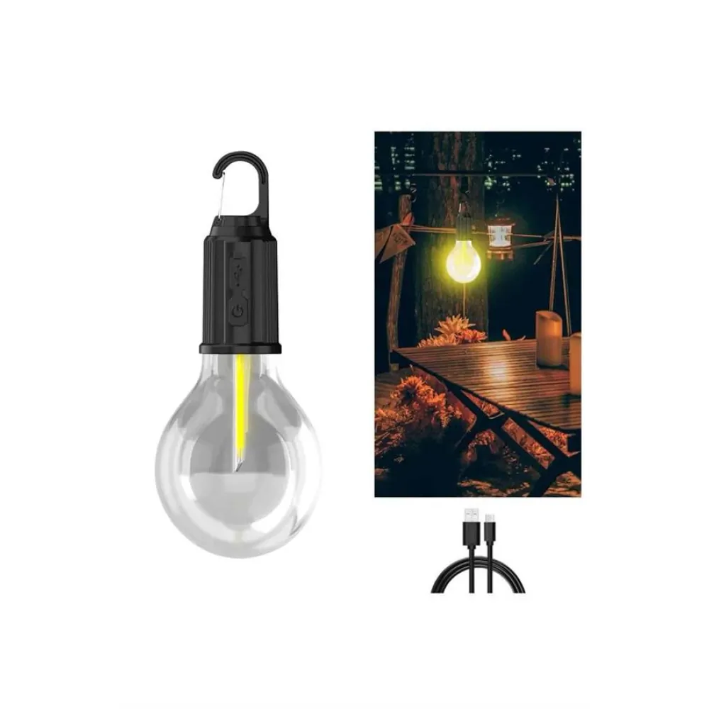 3 Farklı Mod LED'li Şarjlı Asma Kancalı Kamp Lambası Taşınabilir Ampul