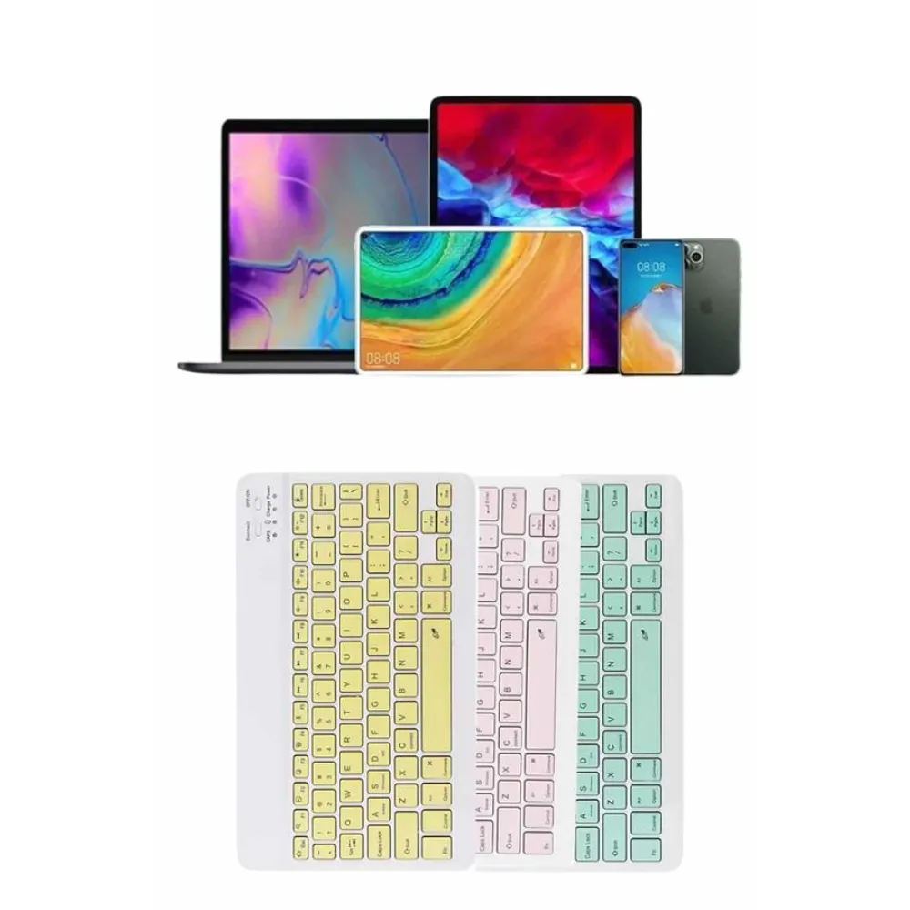 Uyumlu Kablosuz Bluetooth Şarj Edilebilir Mini Q Klavye