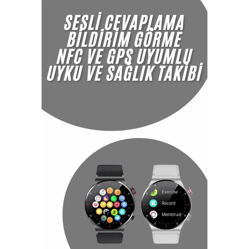 Akıllı Saat Adımsayar Nabız Ölçer Titreşim Özellikli Çağrı Cevaplama Sosyal Medya