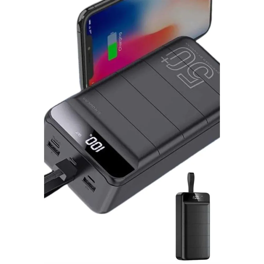 Hızlı Taşınabilir 50.000 Mah Powerbank Led Ekran Android ve İOS Uyumlu