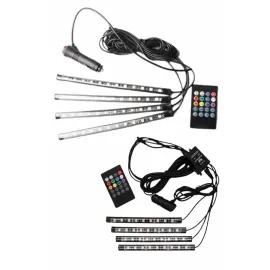 12'Lİ Şerit Led Işık RGB Sese ve Müziğe Duyarlı Ar..