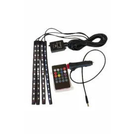 12 Ledli RGB Işıklı Araç Içi Ayak Altı Led Oto Amp..