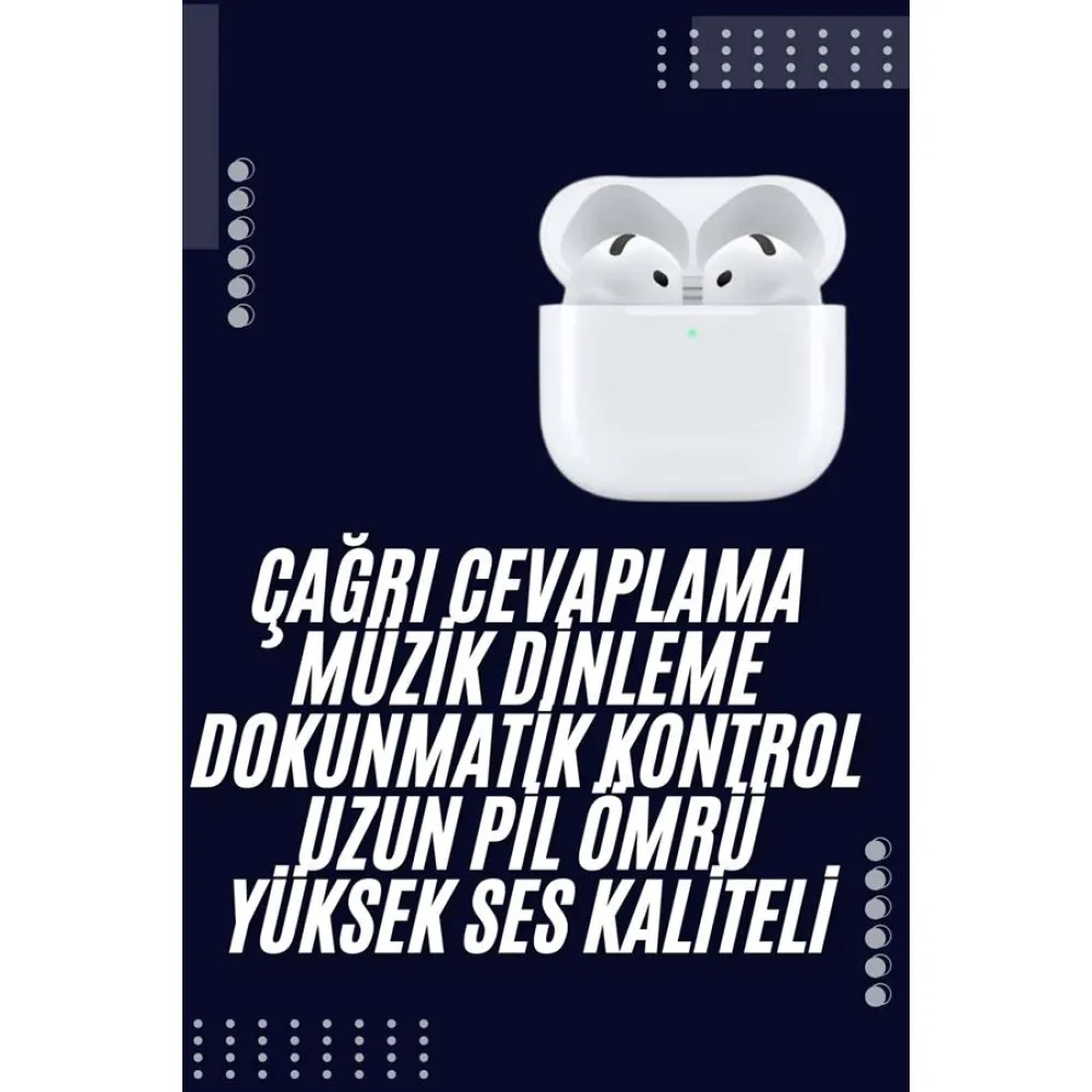 Bluetooth Kulaklık Beyaz Çağrı Cevaplama Dokunmatik Kontrol Kablosuz