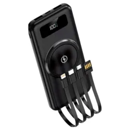 Kablosuz Çoklu Şarj Girişli 10.000 Mah Kablolu Powerbank Taşınabilir