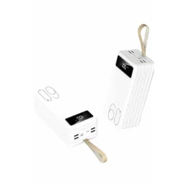 Powerbank 60.000 Mah Taşınabilir Şarj Hızlı El Fenerli Dijital Göstergeli