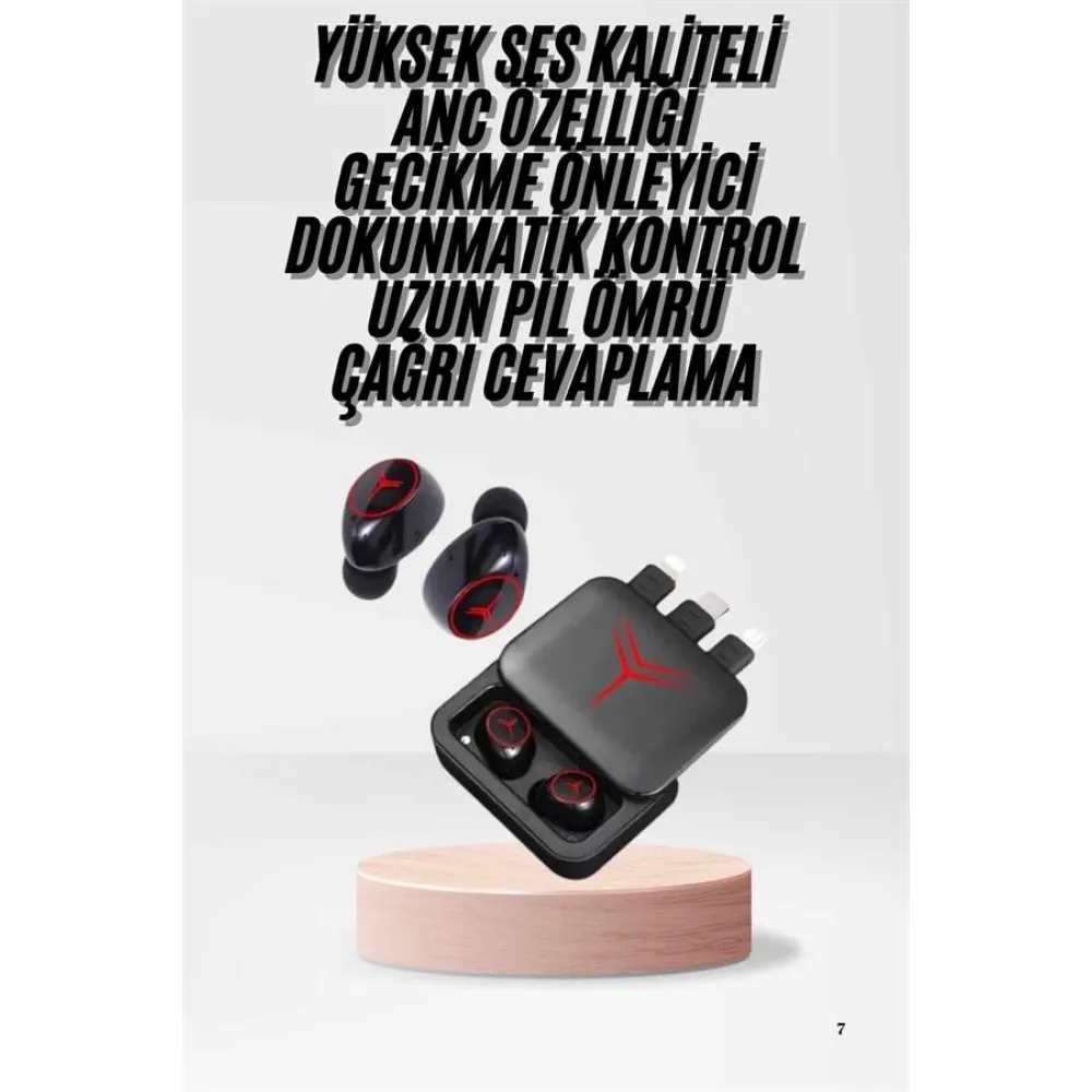 Kablosuz Şarj Göstergeli Powerbank Özellikli Bluetooth Kulaklık Çağrı Cevaplayabilen