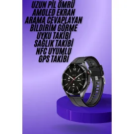 Amoled Ekran 3 Kordonlu Akıllı Saat 5.0 Bluetooth Bağlantılı Android ve İOS Uyumlu