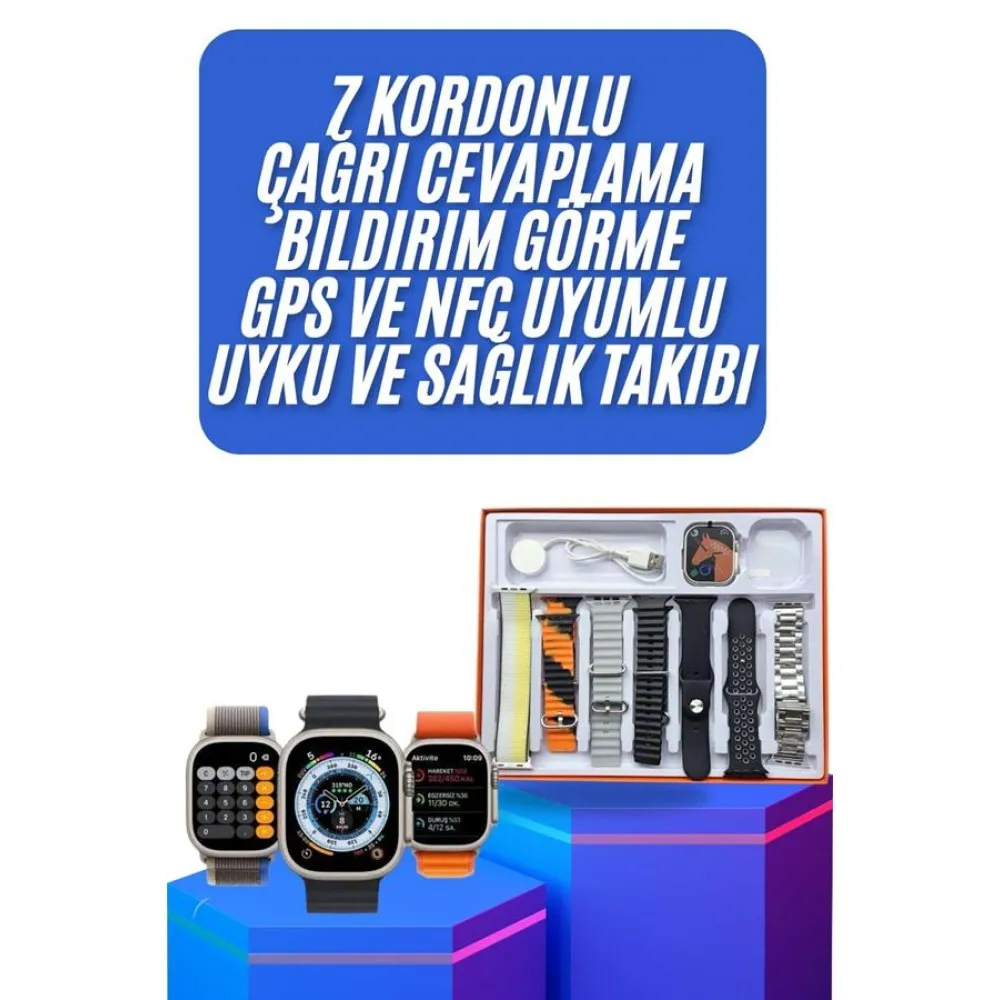 Yeni Nesil Unısex 7 Kordonlu Çok Fonksiyonlu Nabız Ölçer Uyku Ve Sağlık Takibi