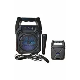 Karaoke Mikrofonlu Fm Radyolu Bluetooth Hoparlör Yüksek Ses Kaliteli