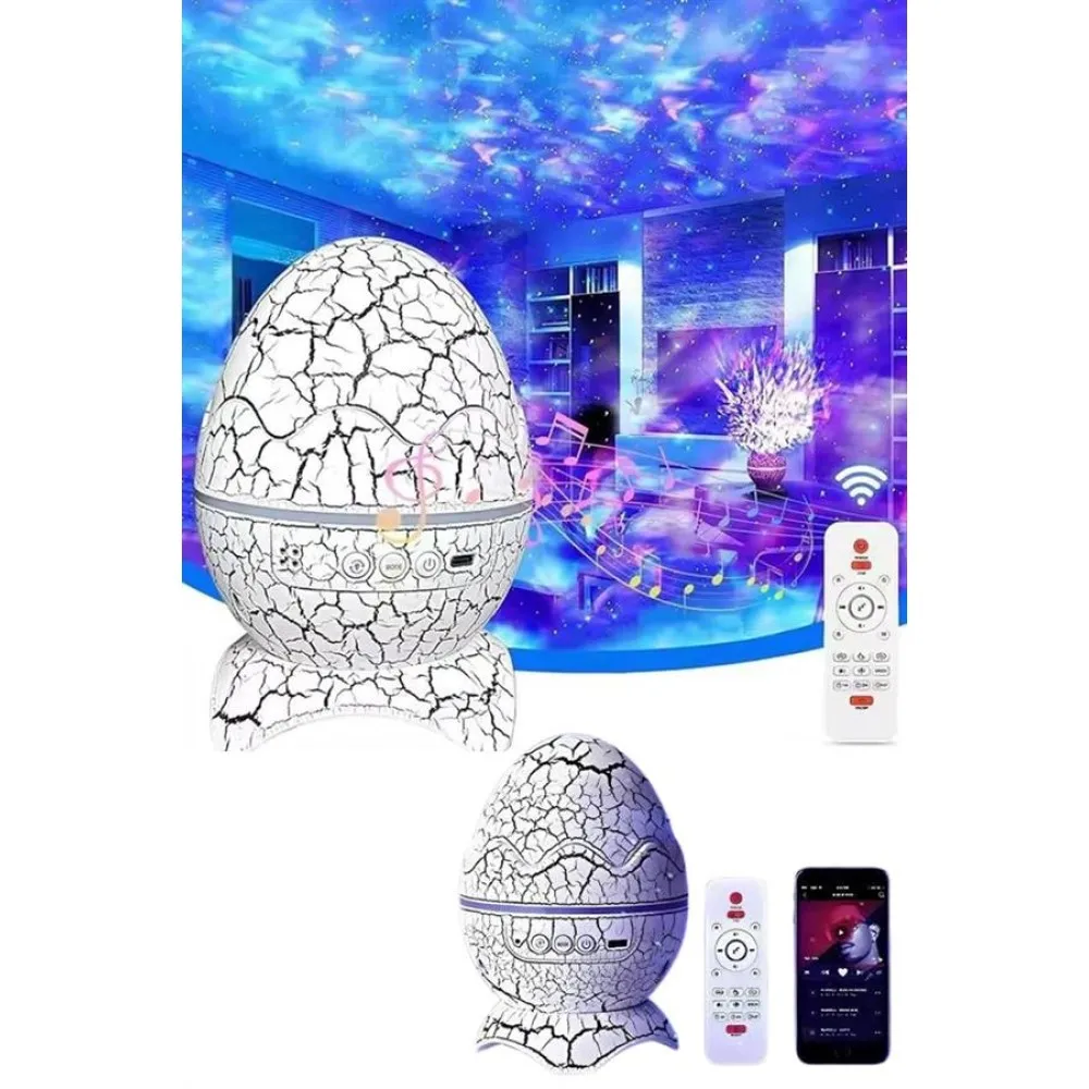 Bluetooth Hoparlör Dinozor Yumurtası Gece Masa Lambası Projektör