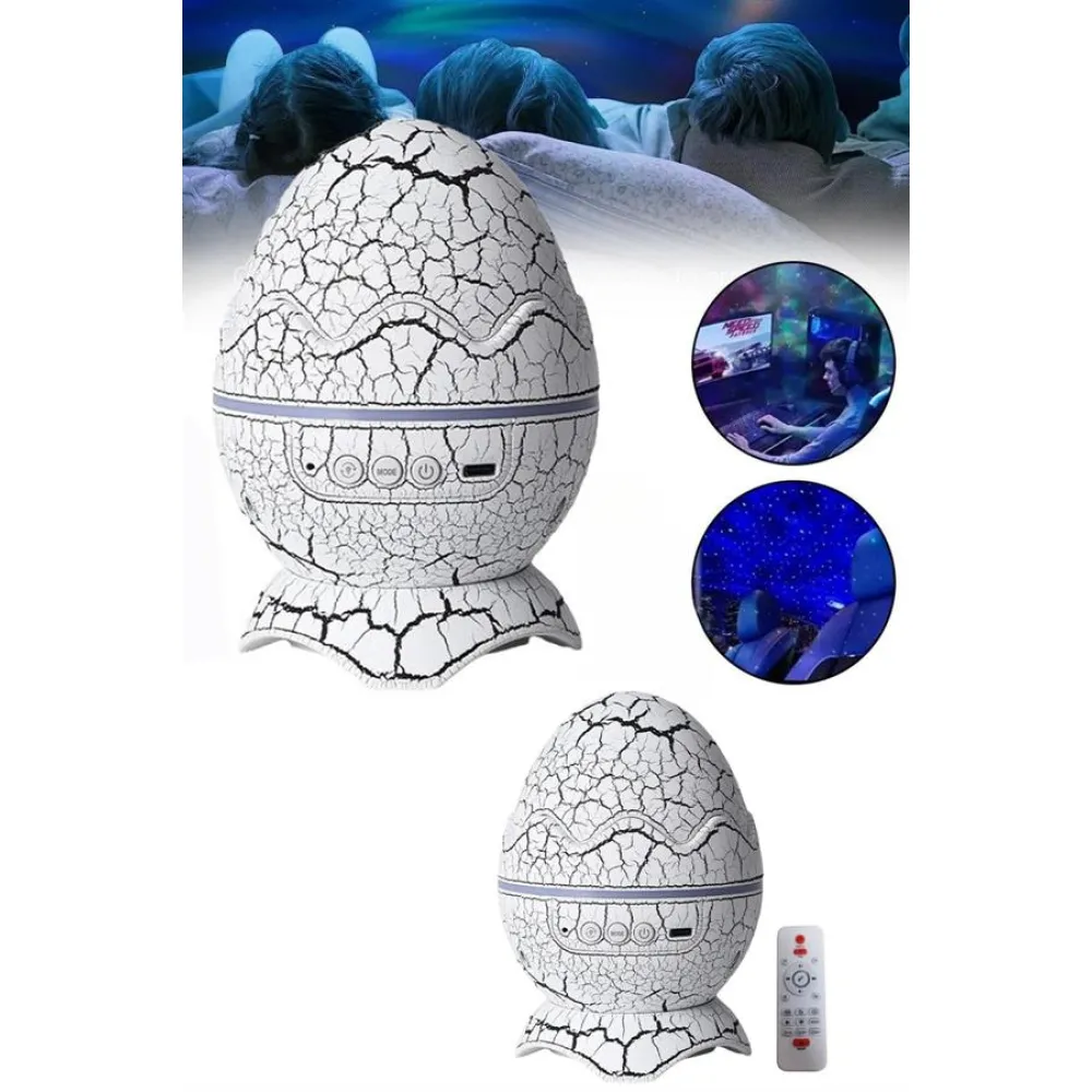 Yumurta Görünümlü Masa Ve Gece Lambası Renk Değiştirebilen Projektör