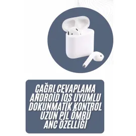 2025 Model Çağrı Cevaplayabilen Bluetooth Kulaklık Beyaz Dokunmatik Kontrol