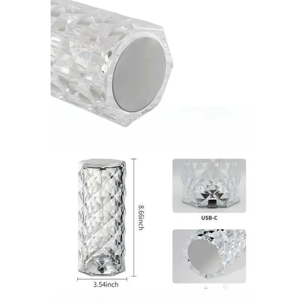 Yeni Nesil Modern Kristal Masa ve Gece Lambası Dokunmatik Renk Değiştirebilen