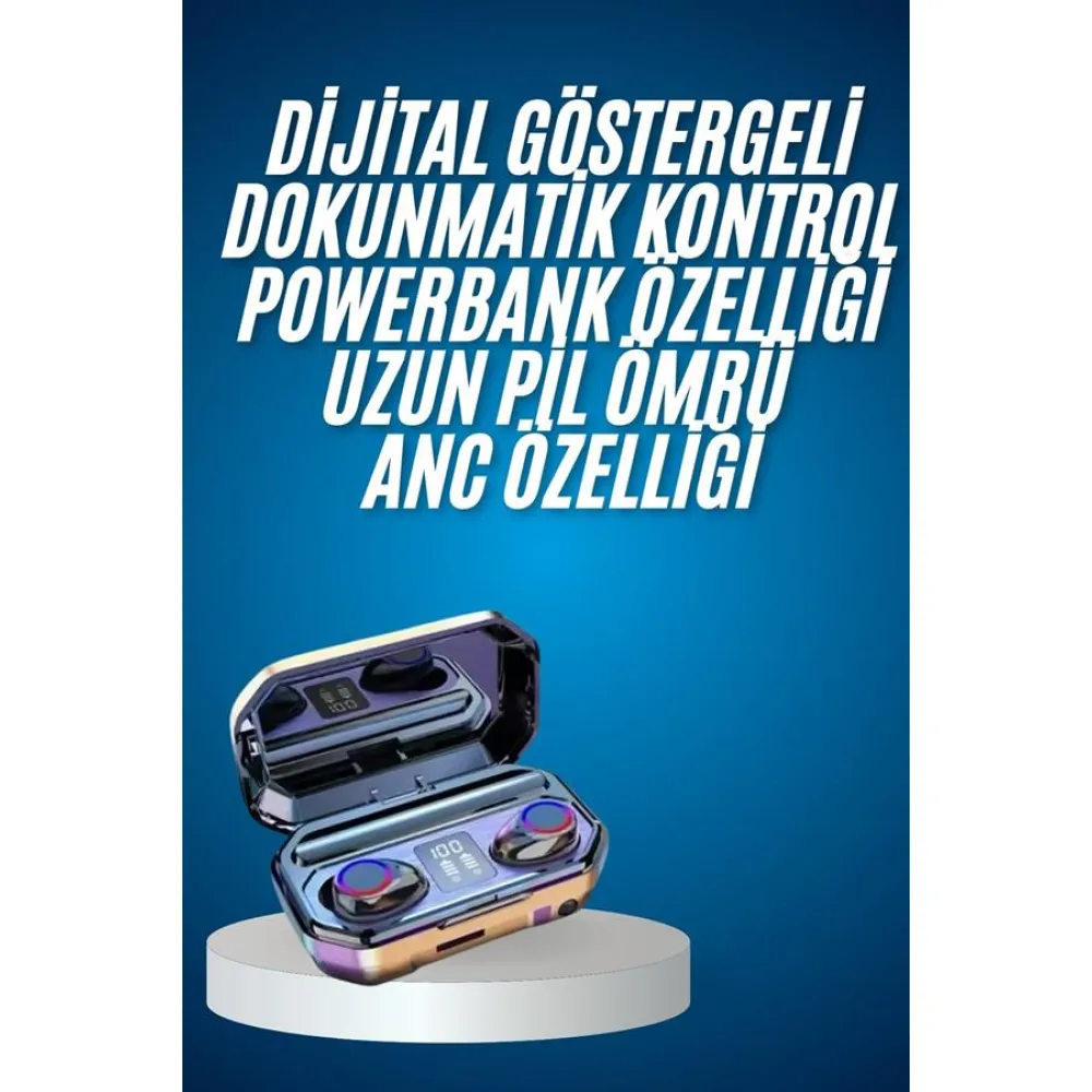 Yeni Nesil Bluetooth Kulaklık Uzun Pil Ömrü El Fenerli Dijital Şarj Göstergeli