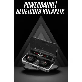 Bluetooth Kulaklık Dijital Şarj Göstergeli Powerbankli Bass Özellikli Kablosuz Kulakiçi 5.1 Mikrofonlu