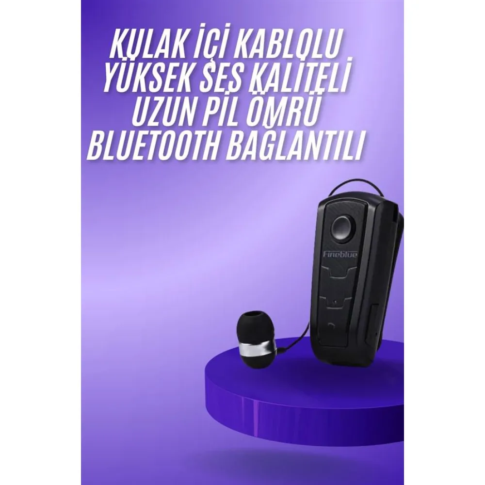 Makaralı Bluetooth Kulakiçi Yaka Kulaklığı Kablosuz Kulaklık