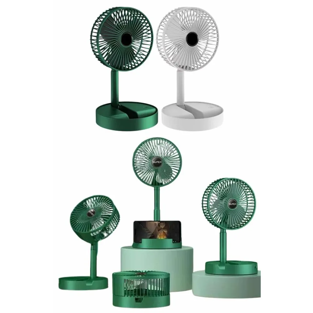 Katlanabilir Teleskopik Şarjlı Fan Masaüstü Soğutucu Vantilatör