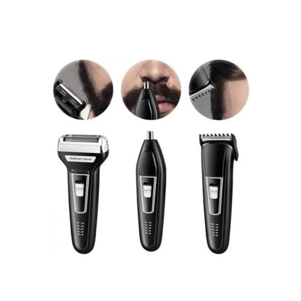 Tıraş Makinesi 3 Başlıklı T Başlıklı Hassas Ciltlere Özel Saç Sakal Vücut Kulak Ve Burun