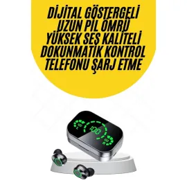 Kablosuz Bluetooth Kulaklık Çift Telefon Destekli Powerbankli Dijital Göstergeli