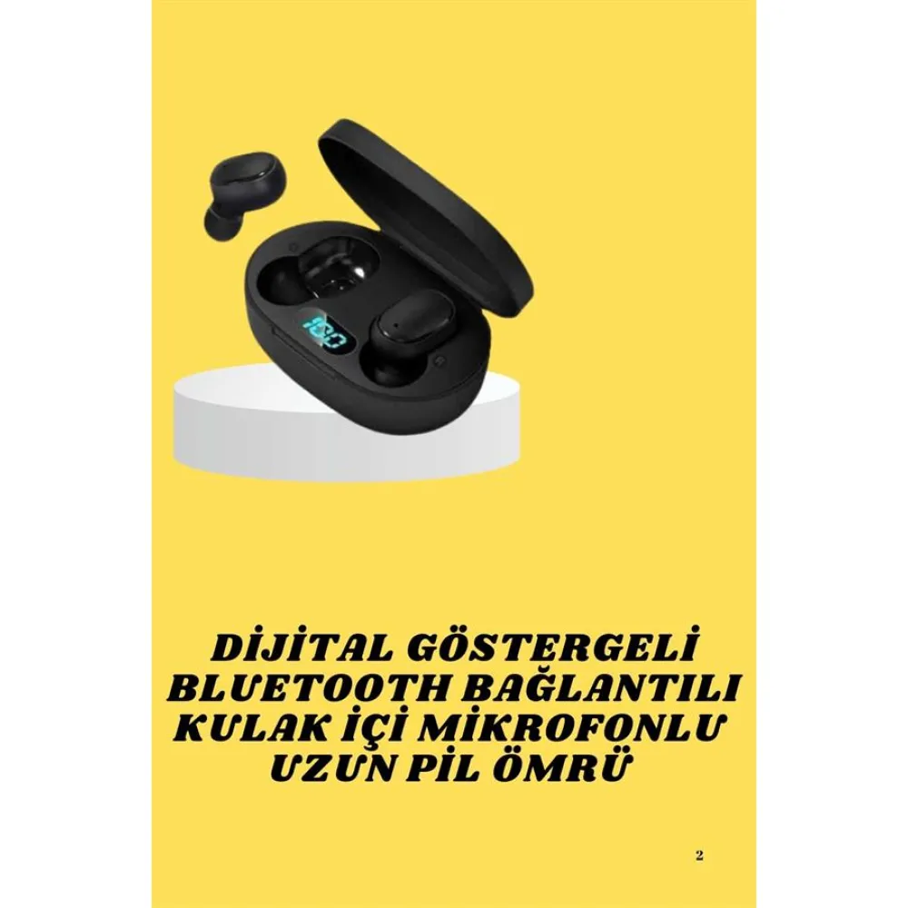 Bluetooth Kulaklık Dijital Göstergeli Yüksek Ses Kaliteli Uzun Pil Ömrü
