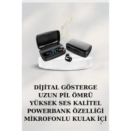 Dijital Göstergeli Bluetooth Kulaklık Kablosuz TWS Stereo Bluetooth 5.0