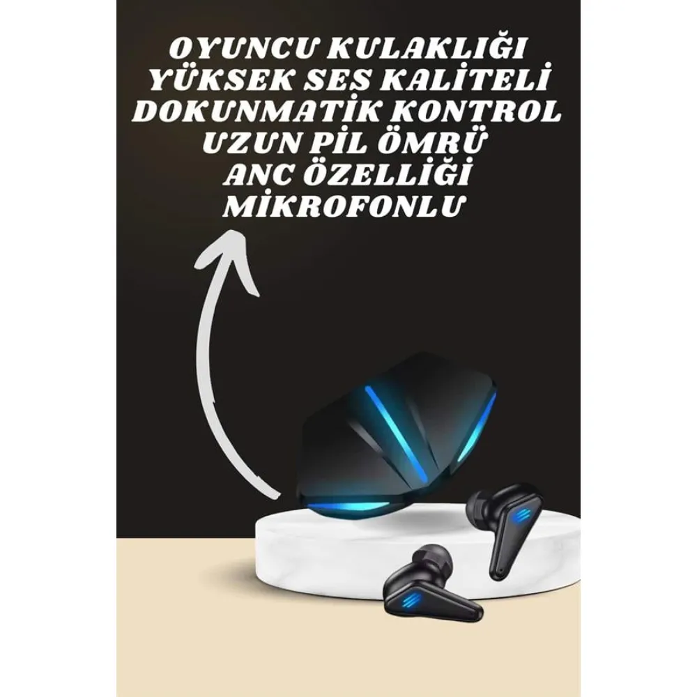 7 Kordonlu Akıllı Saat Ve Oyuncu Kulaklığı Anc Özelliği Kulak İçi Mikrofonlu Sesli Görüşme