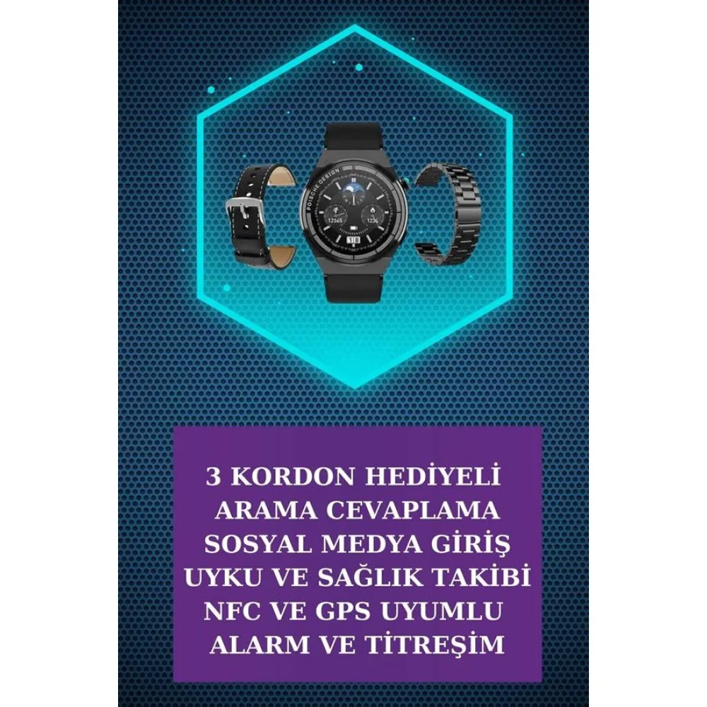 Kulak İçi Kablosuz Bluetooth Kulaklık ve NFC ve GPS Özellikli Akıllı Saat Alarm ve Titreşim