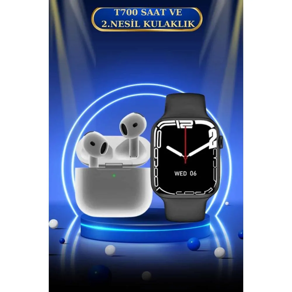 3.Nesil TWS Bluetooth Kulaklık ve Dokunmatik Ekran Akıllı Saat Sesli Görüşme