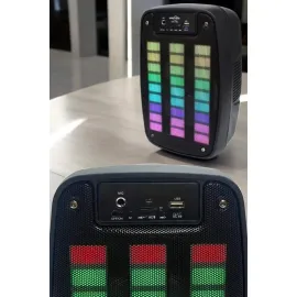 Bluetooth Hoparlör RGB Işıklı USB SD Kart Girişli Taşınabilir