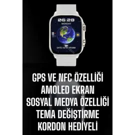 Akıllı Saat Android ve İOS Uyumlu NFC Ve GPS Özelliği Arama Cevaplayan