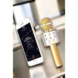 Şarjlı ve Uzun Pil Ömürlü Karaoke Mikrofon USB Bellek Destekli, Profesyonel Ses