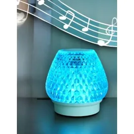 G5 Kristal Şarjlı Masa Lambası - 7 Renk Gece Lambası ve Bluetooth Hoparlör