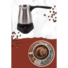 Yeni Nesil Türk Kahve Makinesi Cezvesi Siyah Gri Kablolu Pratik