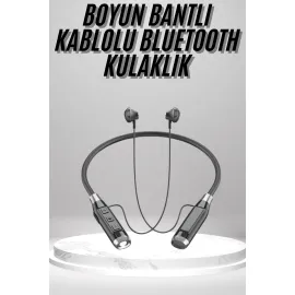 Boyun Bantlı Kulak İçi Kablolu Yüksek Ses Kaliteli Bluetooth Kulaklık