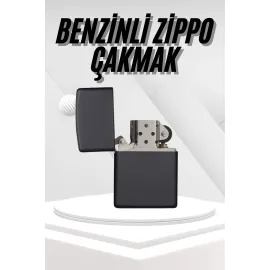Hediyelik Zarif Zippo Model Siyah Benzinli Çakmak