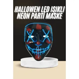 Işıklı Led Maske Parti Eğlence Maskesi Hallowen Neon Maske