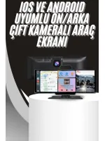 4K 10.2 İnç Çift Kameralı Araç Multimedya Ekranı CarPlay Kablosuz Tüm Cihazlara Uyumlu