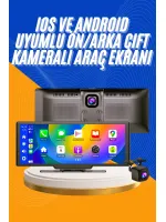 Android ve İOS Uyumlu Ön Arka Çift Kameralı Araç Ekranı Dokunmatik CarPlay