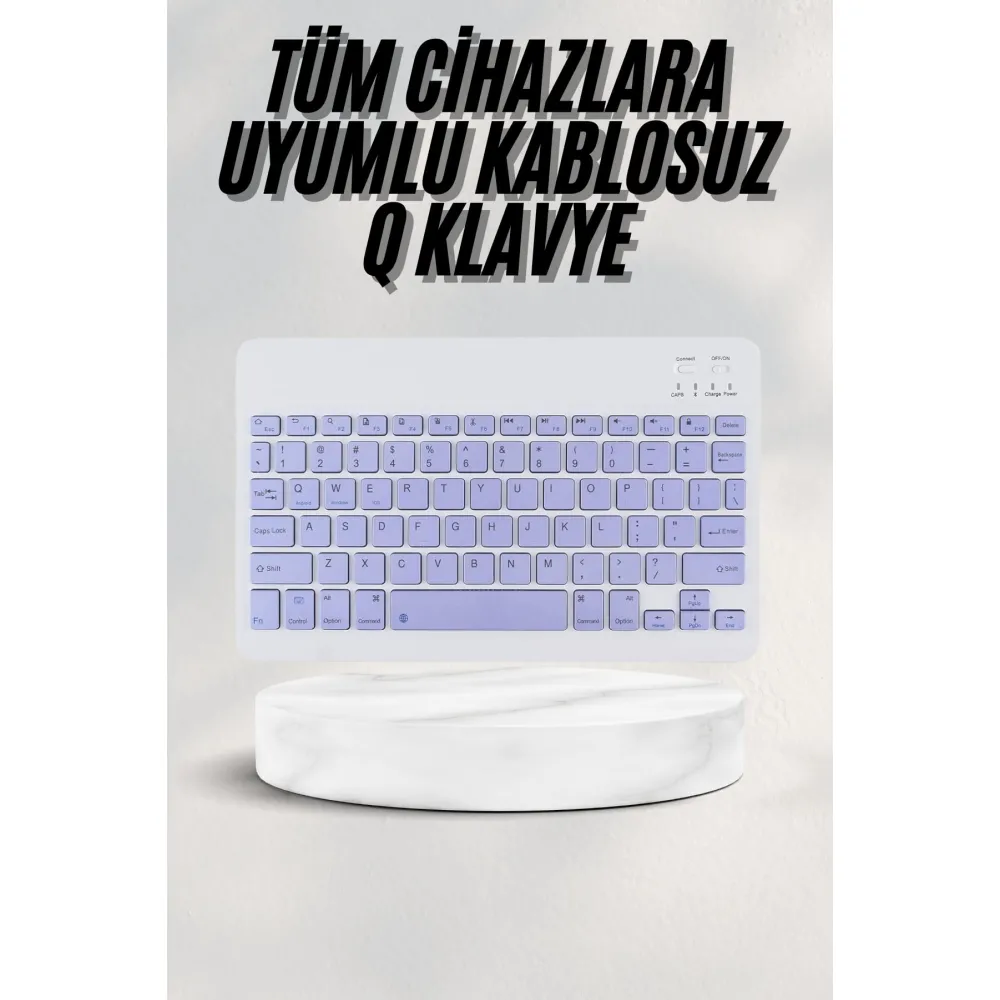 Android ve İOS Uyumlu Bluetooth Kablosuz Türkçe Q Klavye Renkli