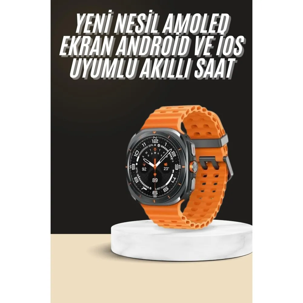 Akıllı Saat Unısex Zarif Görünümlü Titanyum Kasa Amoled Ekran Müzik Dinleme