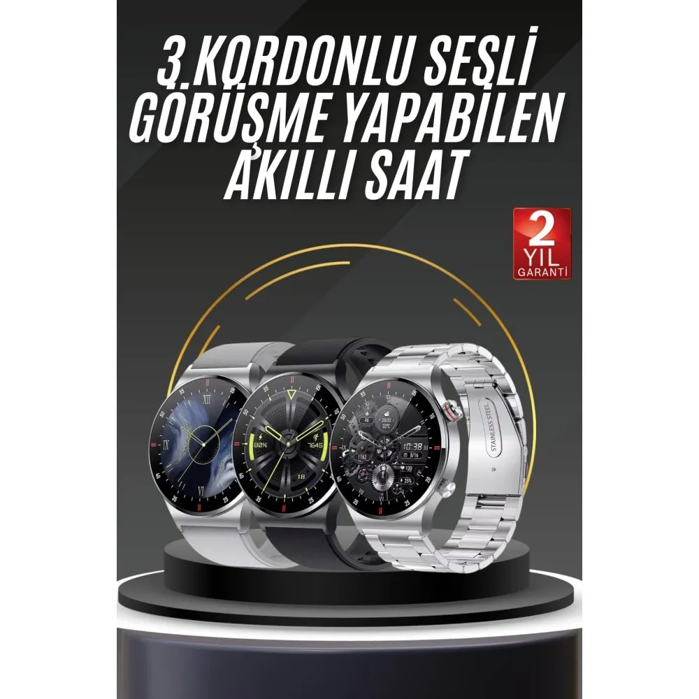 Akıllı Saat Adımsayar Nabız Ölçer Titreşim Özellikli Çağrı Cevaplama Sosyal Medya