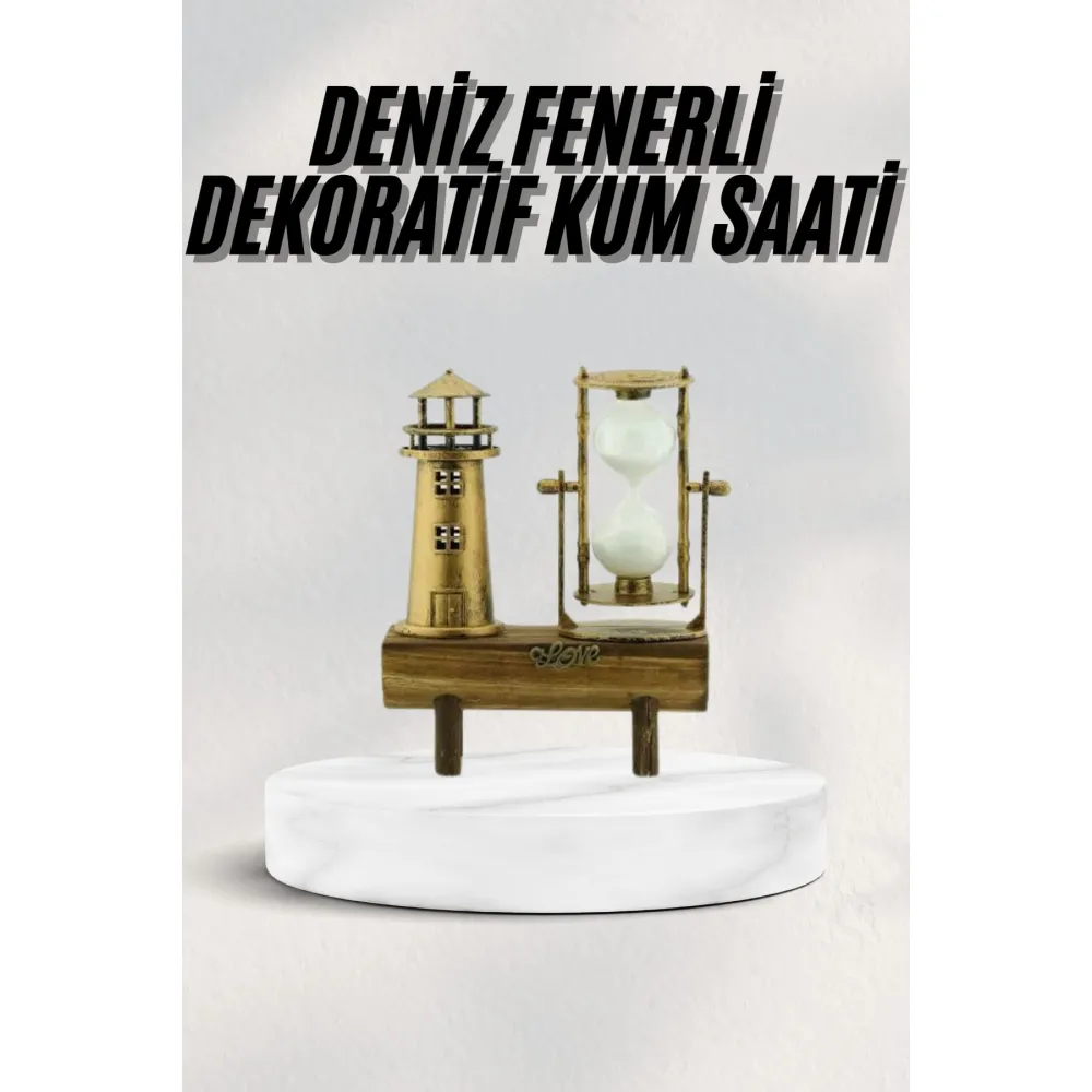 Hediyelik Kum Saati Retro Dekoratif Deniz Feneri Kum Saati