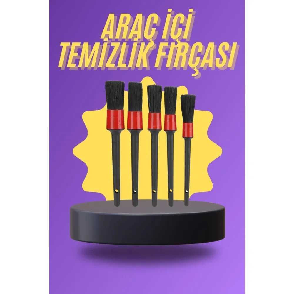 5 Parça Araç İçi Temizlik Fırçası Araç İçi-Dışı Temizleme Fırça Seti