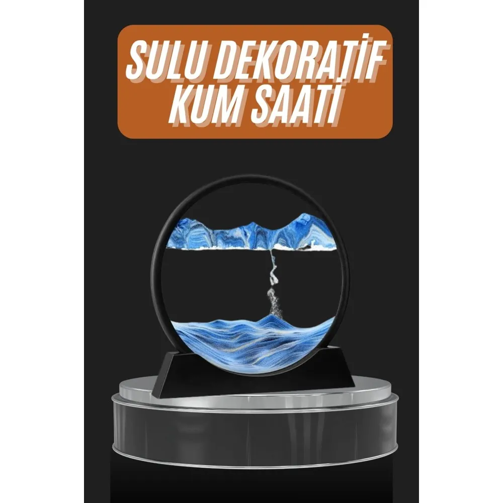 Dekoratif Sulu Kum Saati Ofis Masa Üstü Ev Yuvarlak Kum Saati