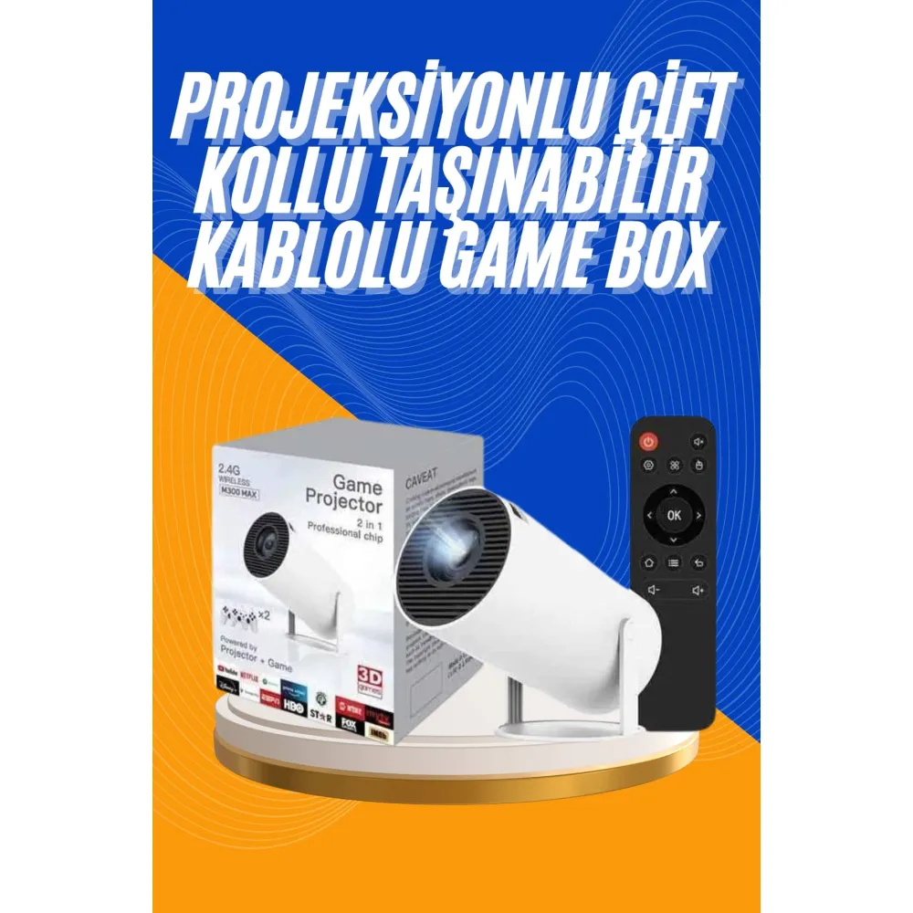 Projeksiyon Cihazı Video Oyun Konsolu 8 GB Hafıza LCD Ekran Kumandalı