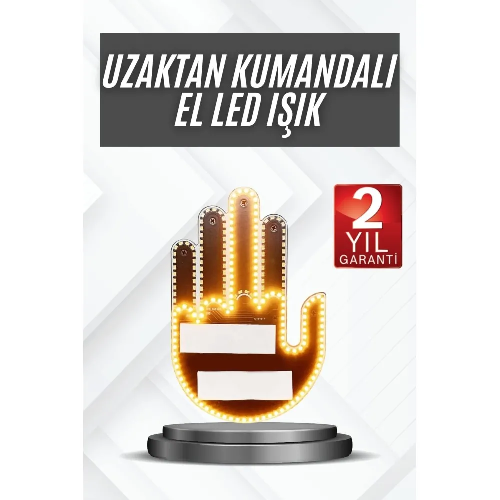Uzaktan Kumandalı El Orta Parmak Led Araç Camına Özel