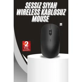 Ergonomik Tasarım Kablosuz Siyah Mouse Hassas Uzun..