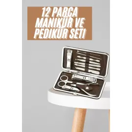 Tırnak Bakım Seti Tırnak Düzeltme Batık 12 Parça Çanta Tipi Manikür Pedikür